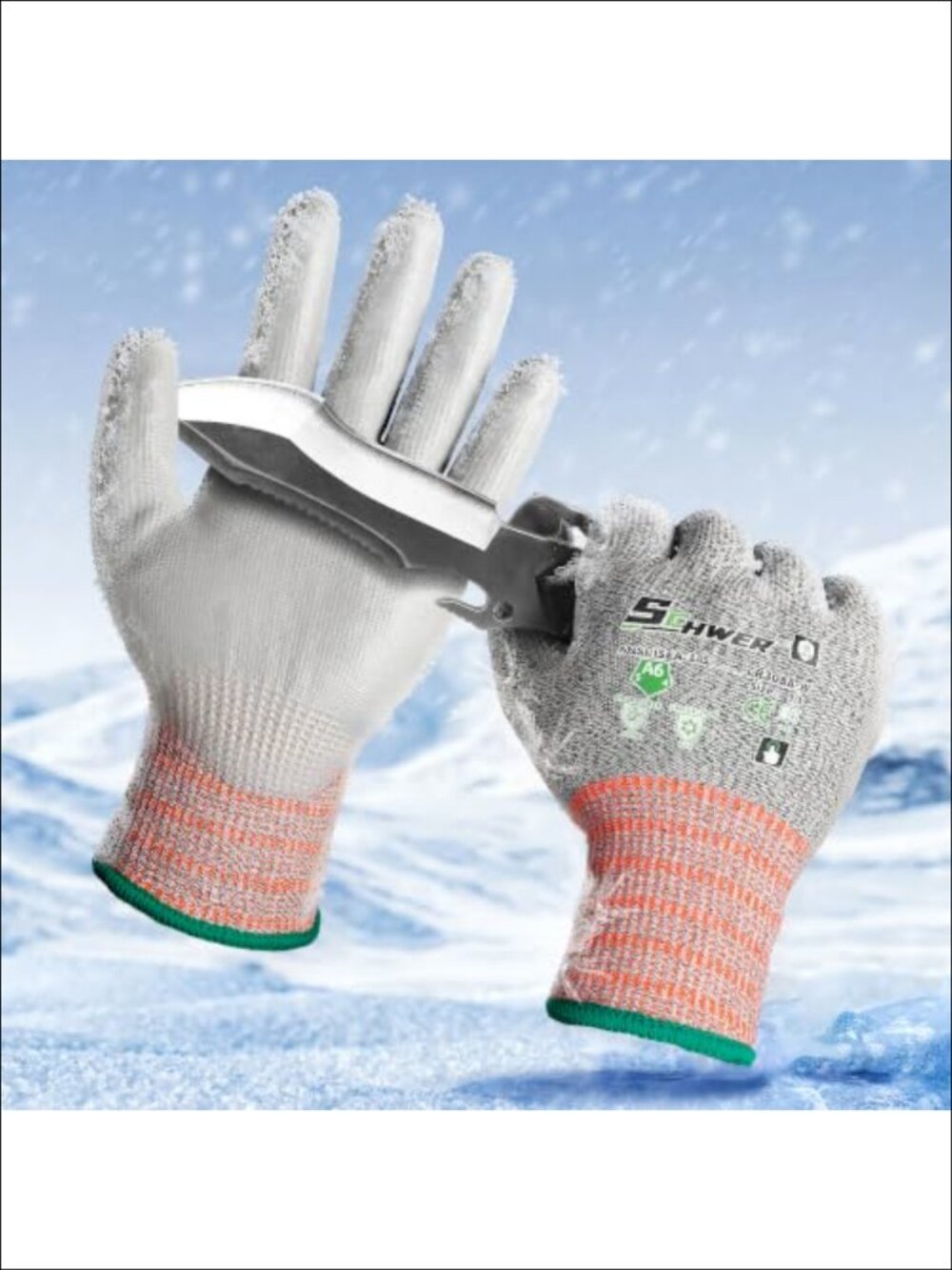 12 Pairs Winter ANSI A6 Cut Resistant Work Gloves Thermal Insulated L
